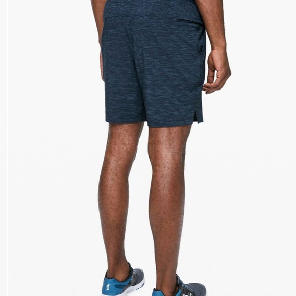 LULULEMON- T.H.E. Short Linerless 7" Heather Navy Athletic Gym Workout Running - Picture 2 of 7